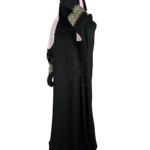 Embroidered Front Open Abaya with Lace