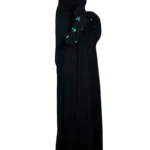 Embroidered Butterfly Sleeves Abayas- Black